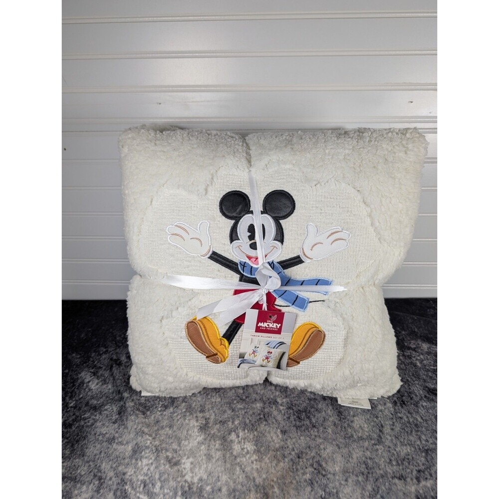 Disney Mickey And Minnie Mouse Winter Scarf Throw Pillows